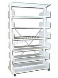 Double Sided Library Shelving with 6 Shelves (without side panel)